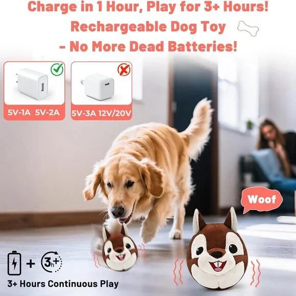 vibrating dog toy 2025 New USB Rechargeable Interactive Squeak Dog Toy Automatic Moving  Vibrating Bounce Ball for Small Medium Large Dogs| Alibaba.com main image 1